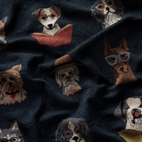 Alternative view of Woven Blanket - Studious Dogs