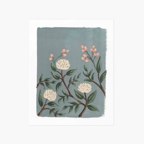 Painted Peonies Slate Art Print