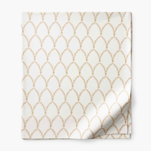 Sateen Flat Sheet - Laurel Metallic Gold