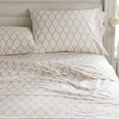 Alternative view of Sateen Flat Sheet - Laurel Metallic Gold