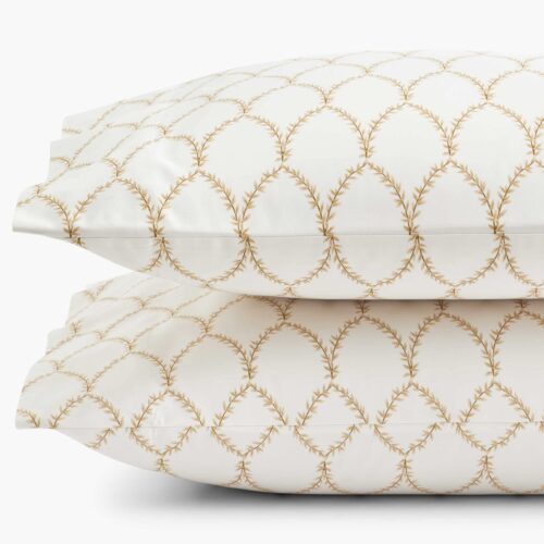 Sateen Pillowcases - Laurel Metallic Gold