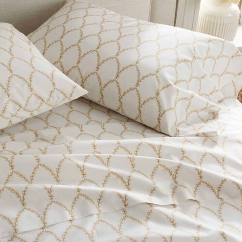 Alternative view of Sateen Pillowcases - Laurel Metallic Gold