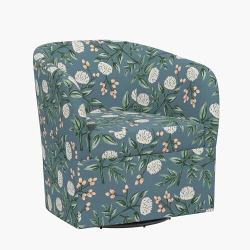 Pembroke Swivel Chair - Peonies