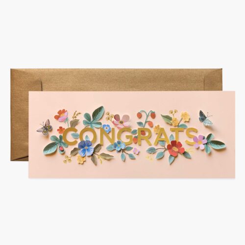 Cut Paper Money Holder Congrats Card - Single Card