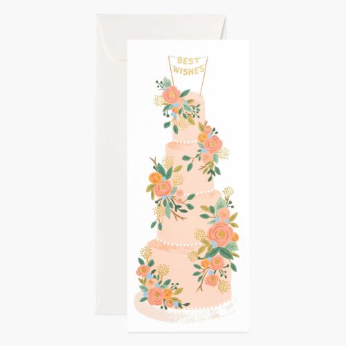 Tall Wedding Cake Money Holder Card - Single Card