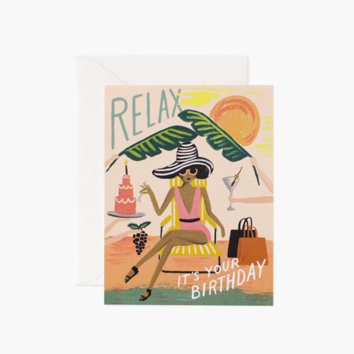 Relax Birthday Card - Single Card