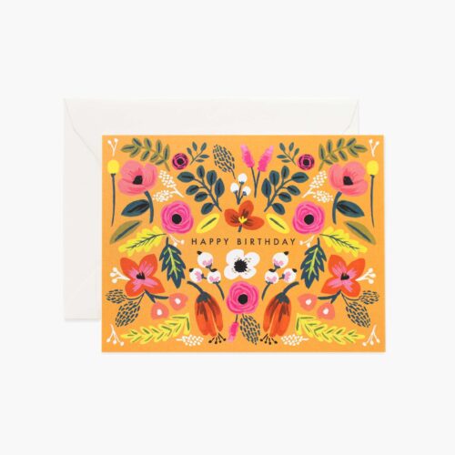 Folk Birthday Card - Single Card