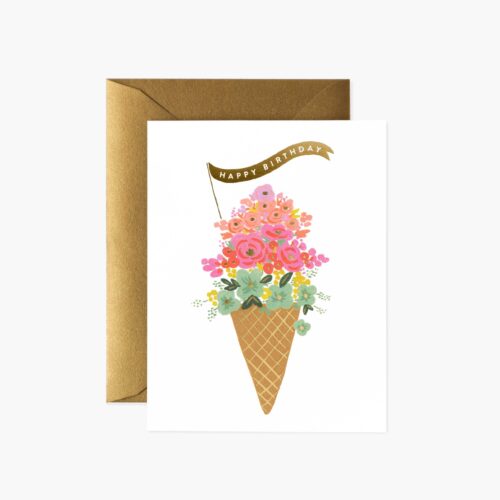 Ice Cream Birthday Card - Single Card