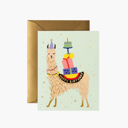 Llama Birthday Card - Single Card