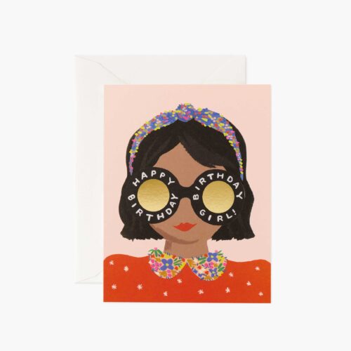 Headband Birthday Girl Birthday Card - Single Card