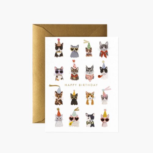 Cool Cats Birthday Card - Single Card