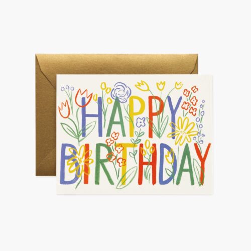 Brushstroke Birthday Card - Single Card