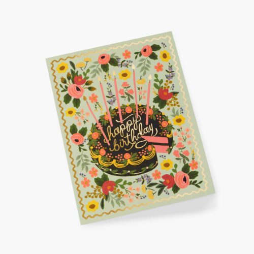 Alternative view of Floral Cake Birthday Card - Single Card