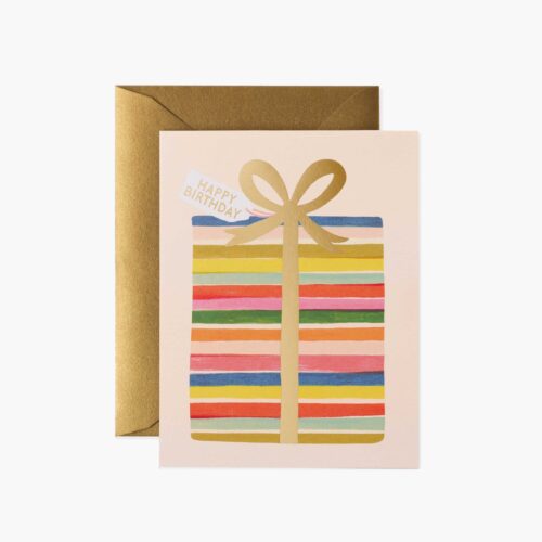 Feliz Birthday Present Birthday Card - Single Card