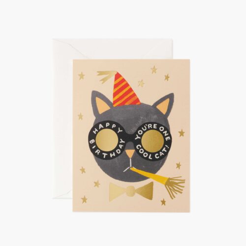 Birthday Cat Birthday Card - Single Card