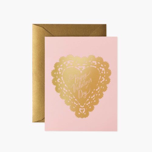 Doily Valentine's Day Card - Single Card