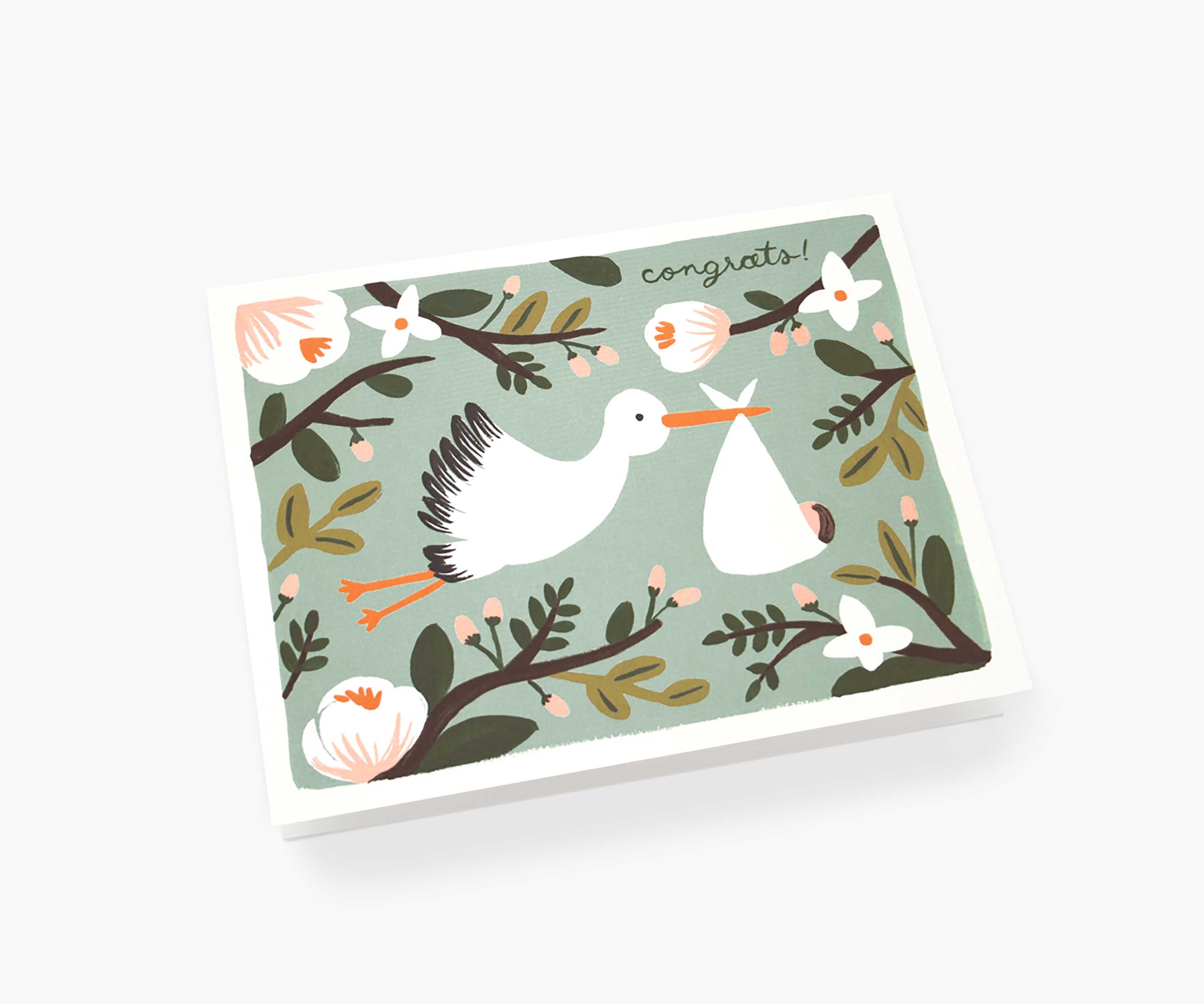 Congrats Stork Baby Card - Single Card - Image 2