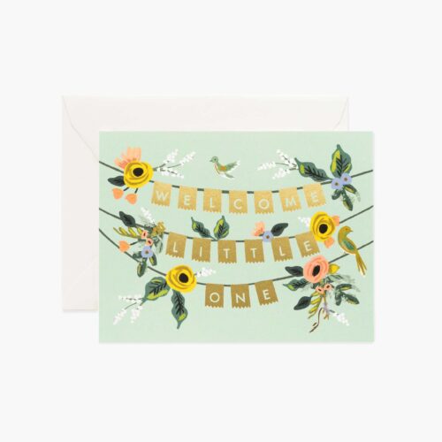 Welcome Garland Baby Card - Single Card