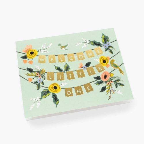 Alternative view of Welcome Garland Baby Card - Single Card