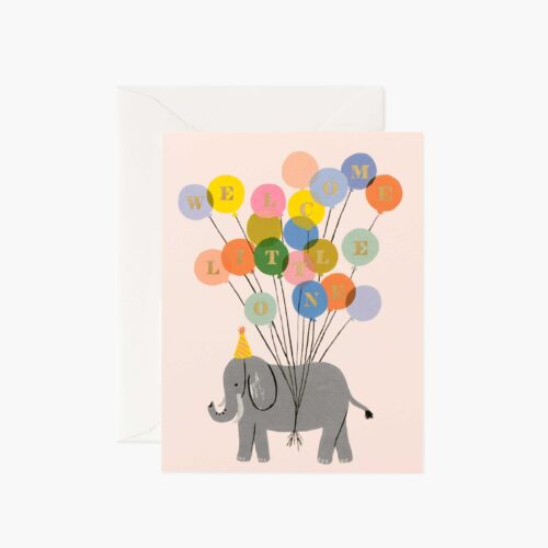Welcome Elephant Baby Card - Single Card