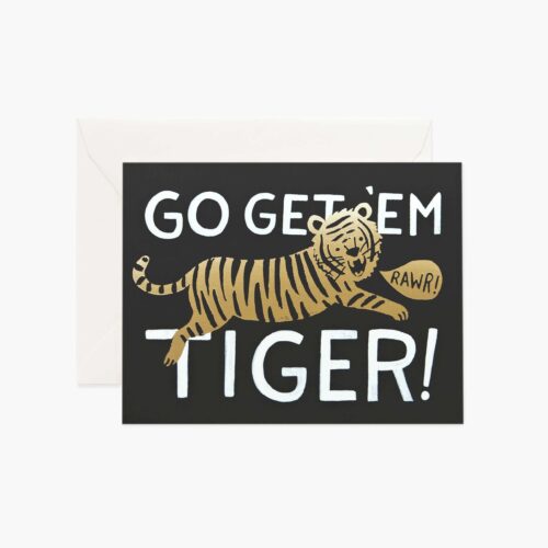 Go Get 'Em Tiger Encouragement Card - Single Card