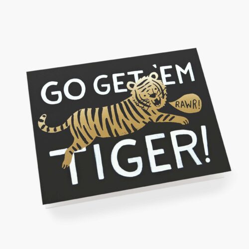 Alternative view of Go Get 'Em Tiger Encouragement Card - Single Card