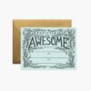 Certificate of Awesome Love & Friendship Card - Single Card