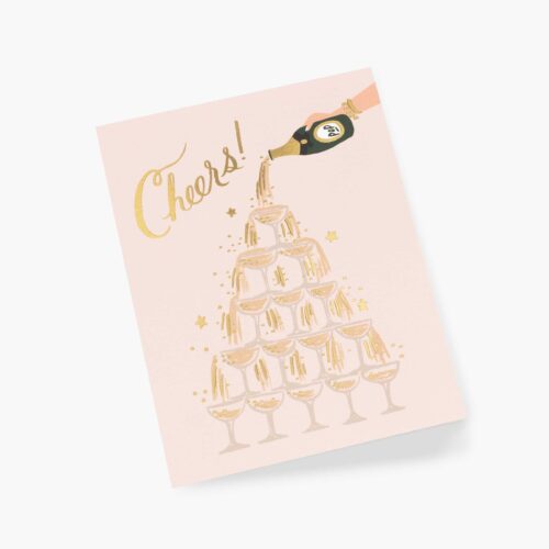 Alternative view of Champagne Tower Cheers Wedding Card - Single Card