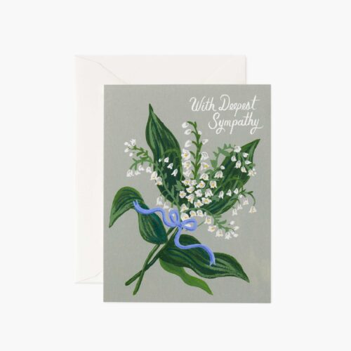 Lily of the Valley Sympathy Card - Single Card