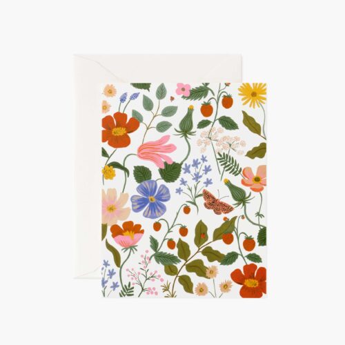 Strawberry Fields Cream Everyday Card - Single Card