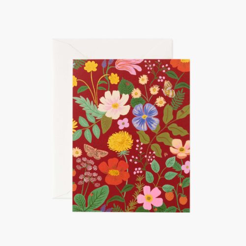 Strawberry Fields Red Everyday Card - Single Card