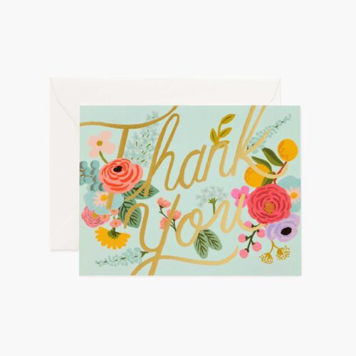 Mint Garden Thank You Card - Single Card