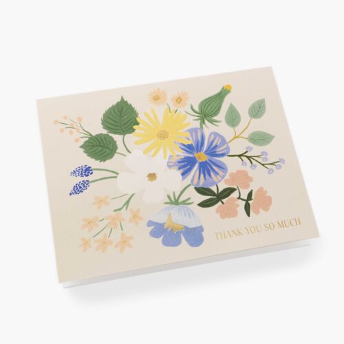 Alternative view of Garden Party Blue Thank You Card - Single Card