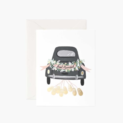 Just Married Wedding Card - Single Card