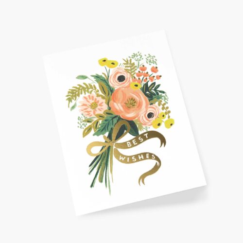 Alternative view of Best Wishes Bouquet Wedding Card - Single Card