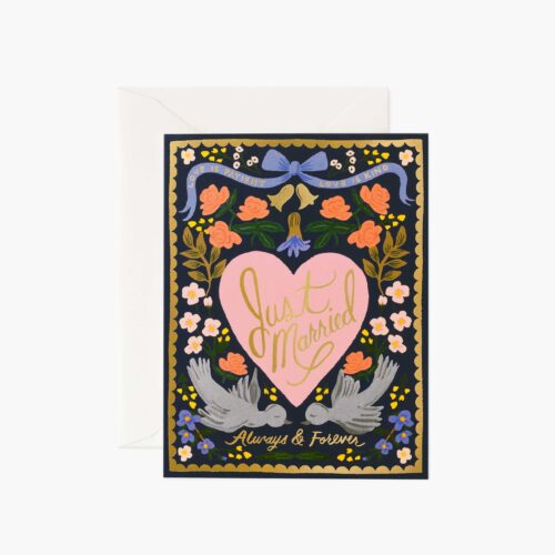 Love Birds Wedding Card - Single Card
