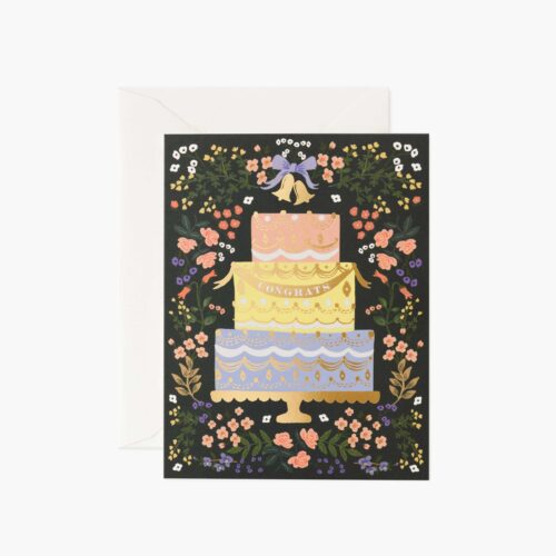 Woodland Wedding Cake Wedding Card - Single Card