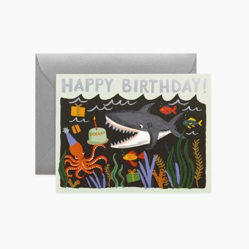 Shark Birthday Card - Single Card