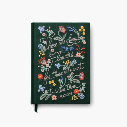 Embroidered Journal - There Are Always Flowers