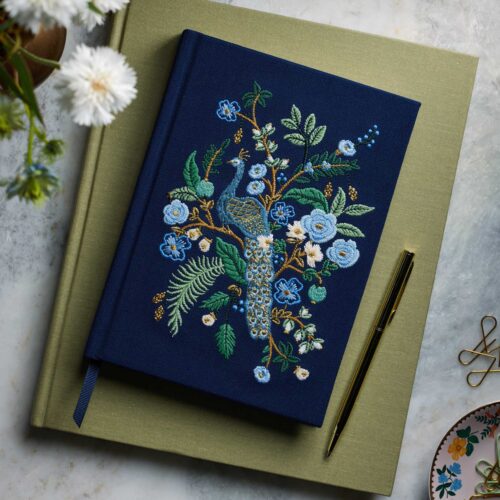 Alternative view of Embroidered Journal - Peacock