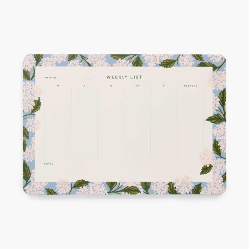 Weekly Desk Pad - Hydrangea