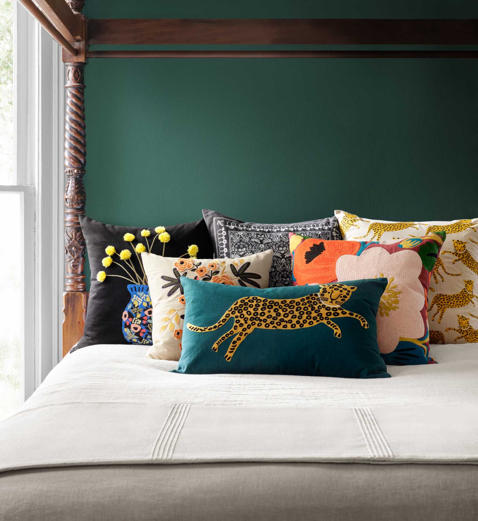 Leopard Embroidered Pillow - Metallic Gold - Image 2