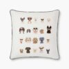 Dog Days Embroidered Pillow - Cream