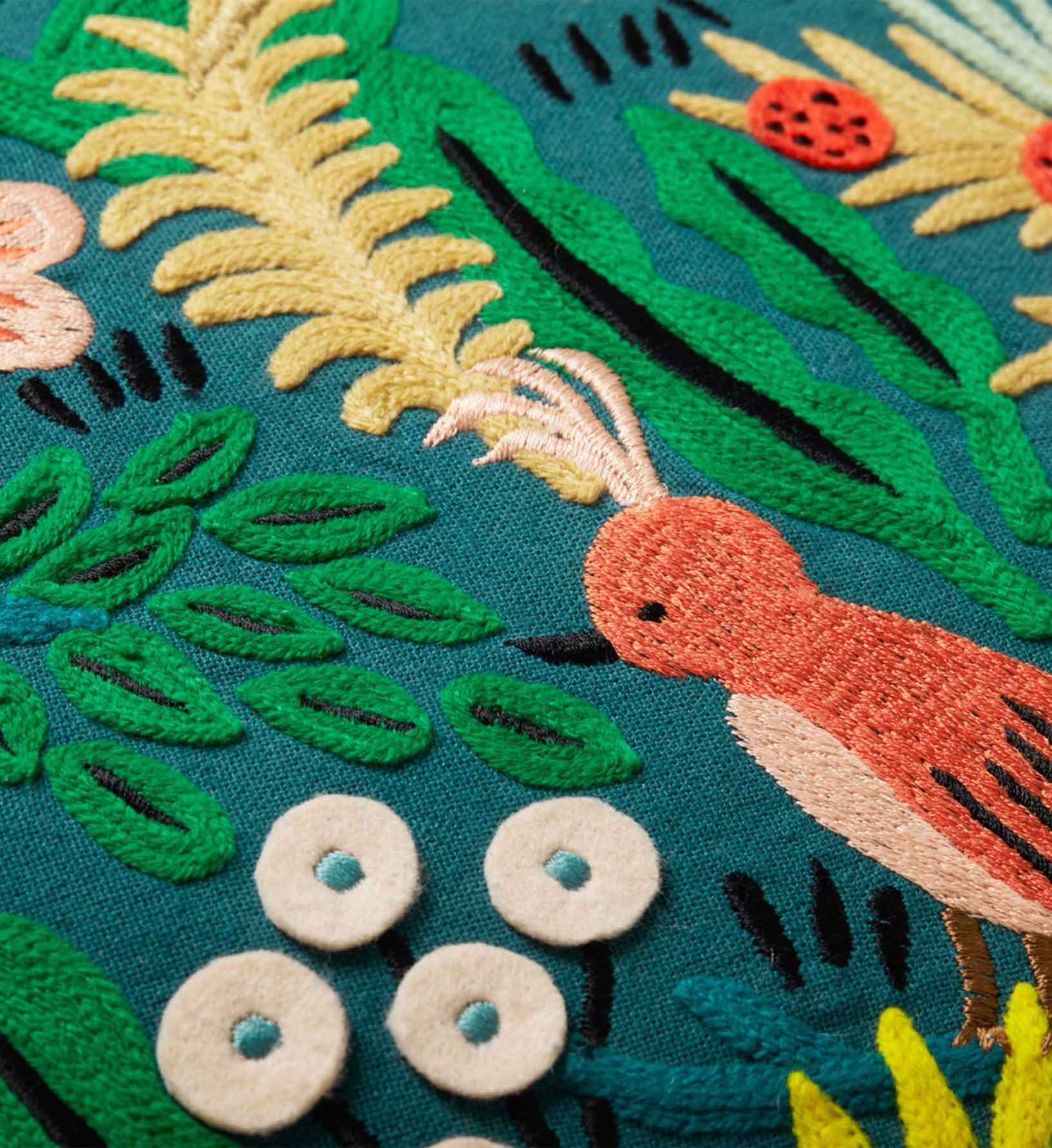 Jungle Embroidered Pillow - Multi - Image 3