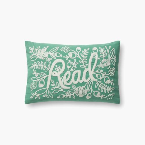 Read Embroidered Pillow - Sage