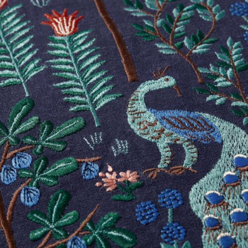 Alternative view of Menagerie Forest Embroidered Pillow - Navy