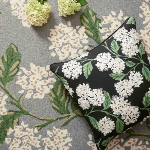 Alternative view of Hydrangea Embellished Pillow - Black