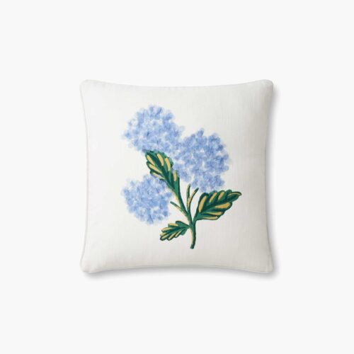 Hydrangea Bouquet Embellished Pillow - Cream