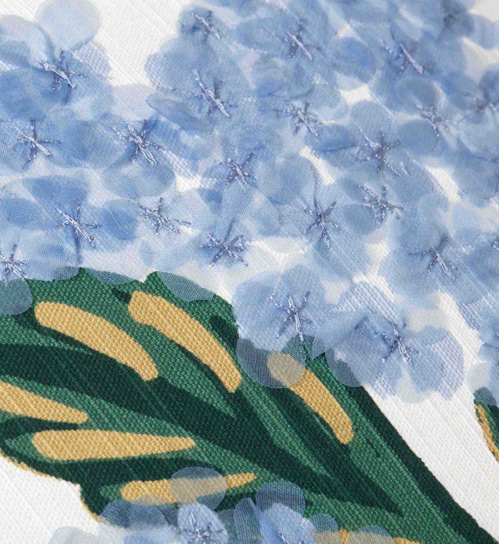 Hydrangea Bouquet Embellished Pillow - Cream - Image 3