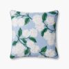 Hydrangea Embellished Pillow - Blue